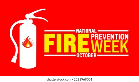 National Fire Prevention Week background or banner design template is observed every year in October. Holiday concept. Template for card, poster, placard, template. eps 10
