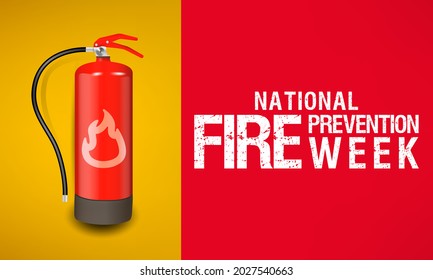 National Fire Prevention Week is observed every year in October, to raise fire safety awareness, and help ensure our home and family is protected. Vector illustration