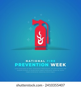 National Fire Prevention Week Paper cut style Vector Design Illustration for Background, Poster, Banner, Advertising, Greeting Card