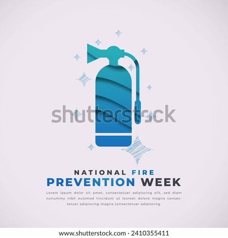 National Fire Prevention Week Paper cut style Vector Design Illustration for Background, Poster, Banner, Advertising, Greeting Card
