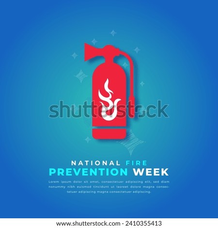 National Fire Prevention Week Paper cut style Vector Design Illustration for Background, Poster, Banner, Advertising, Greeting Card