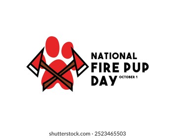 National Fire Pup Day. October 1. Eps 10.