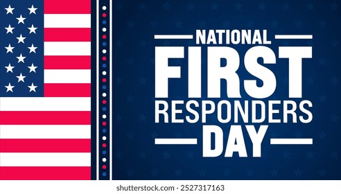 National First Responders Day background or banner design template is observed every year in October. Holiday concept. Template for card, poster, placard, template. eps 10