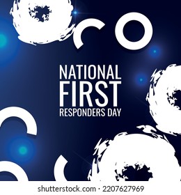 NATIONAL FIRST RESPONDERS DAY. Design Suitable For Greeting Card Poster And Banner