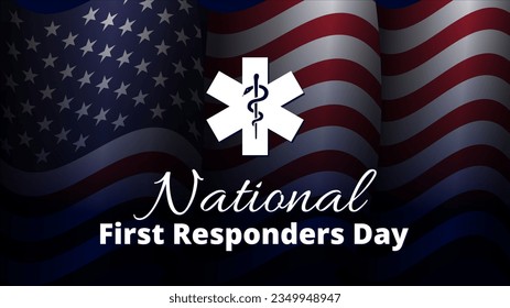 national first responders day greeting design with american flack background vector illustration suitable for national first responders day event on united states