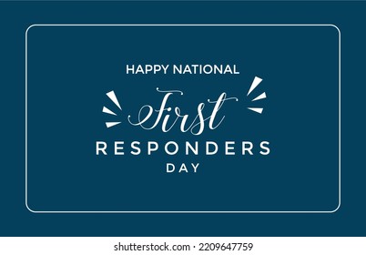 National First Responders Day. Holiday Concept. Template For Background, Banner, Card, Poster, T-shirt With Text Inscription