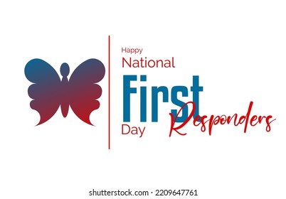 National First Responders Day. Holiday Concept. Template For Background, Banner, Card, Poster, T-shirt With Text Inscription