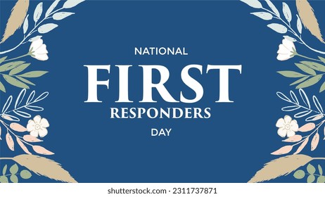 National First Responders Day Holiday concept. Template for background, banner, card, poster, t-shirt with text inscription