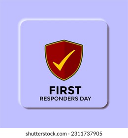 National First Responders Day Holiday concept. Template for background, banner, card, poster, t-shirt with text inscription