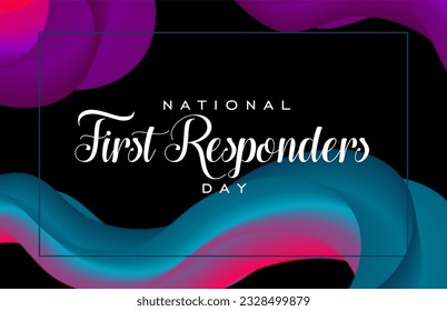 National First Responders Day, Holiday concept. Template for background, banner, card, poster, t-shirt with text inscription