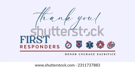 National First Responders Day Holiday concept. Template for background, banner, card, poster, t-shirt with text inscription