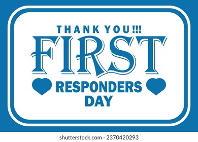 National First Responders Day Vector Template Design Illustration. Suitable for greeting card, poster and banner