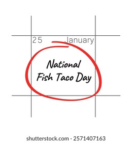 National Fish Taco Day, January 25 - calendar date.