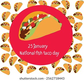 national fish taco day vector illustration. Good for banner, poster, greeting card, party card, invitation, template, advertising, campaign, and social media.