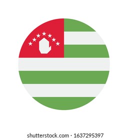 The national flag of Abkhazia in the circle. Vector graphics