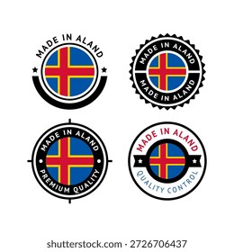 National flag of the Aland, set flat vector icons.