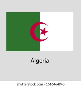 National flag of Algeria isolated on white. vector illustration