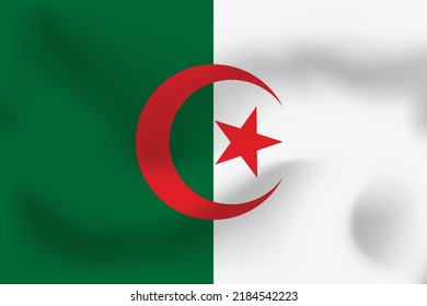 National flag of Algeria. Realistic pictures flag