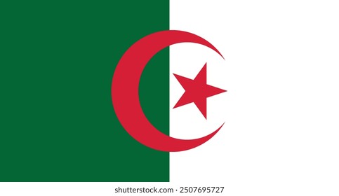 National Flag of Algeria vector design and illustration 