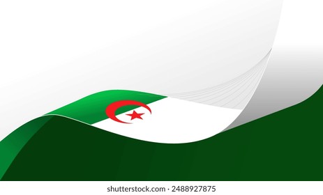 National flag of Algeria vector illustration background.