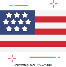 National Flag of America Concept Vector color Icon Design, American culture and traditions Symbol, United States Social Sign, US Arts and literature Stock illustration