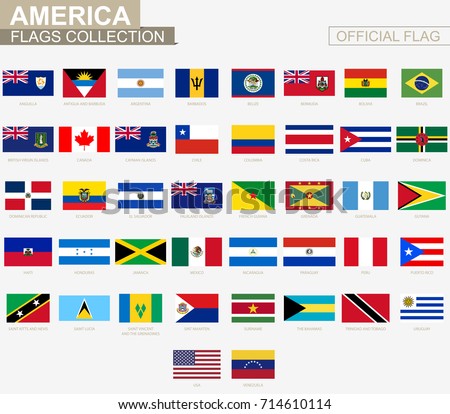 National flag of American countries, official vector flags collection.