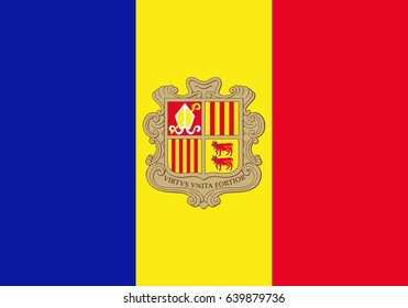 National flag of Andorra. Vector illustration