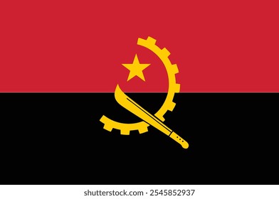 La bandera nacional de Angola entró en uso cuando la nación obtuvo la independencia de Portugal el 11 de noviembre de 1975