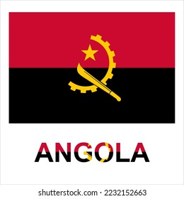 national flag of Angola in different shapes