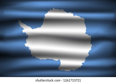 National Flag of Antarctica AQ. Front view, official colors and correct proportion. Realistic vector illustration.