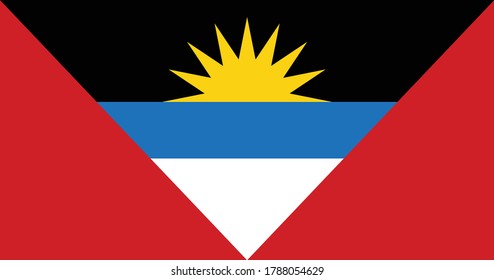 National flag of Antigua and Barbuda. Vector illustration, Vector of Antigua and Barbudaflag. EPS, Vector, illustration.