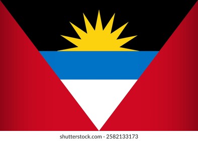 National Flag of Antigua and Barbuda. Vector Element