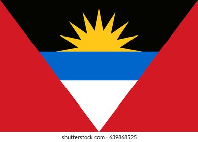 National flag of Antigua and Barbuda. Vector illustration