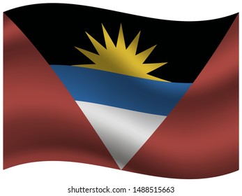 National flag of Antigua and Barbudda. original colors and proportion. Simply vector illustration, from countries flag set.