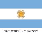 National flag of Argentina. Argentinian flag vector Illustration
