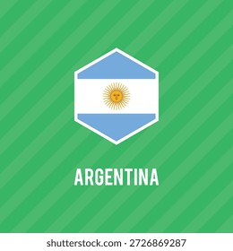 Bandera nacional de Argentina. Bandera argentina. Ilustración vectorial.	