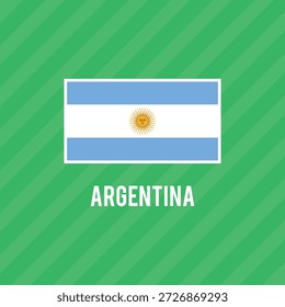 Bandera nacional de Argentina. Bandera argentina. Ilustración vectorial.	