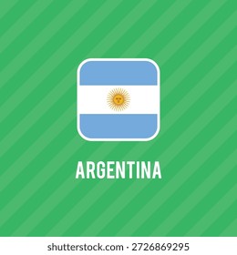 Bandera nacional de Argentina. Bandera argentina. Ilustración vectorial.	