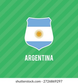 Bandera nacional de Argentina. Bandera argentina. Ilustración vectorial.	