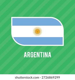 Bandera nacional de Argentina. Bandera argentina. Ilustración vectorial.	