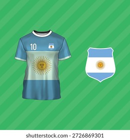 Bandera nacional de Argentina. Bandera argentina. Ilustración vectorial.	
