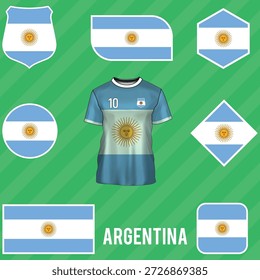Bandera nacional de Argentina. Bandera argentina. Ilustración vectorial.	
