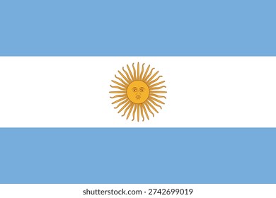 National flag of Argentina. Argentinian flag vector Illustration