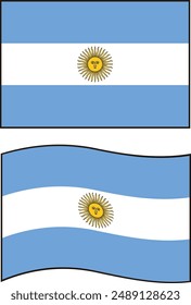 The national flag of Argentina consists of three colors, namely sky blue, white and sky blue. In the middle there is a symbol of the rising sun or SOL DE MAYO from the INCA tribe