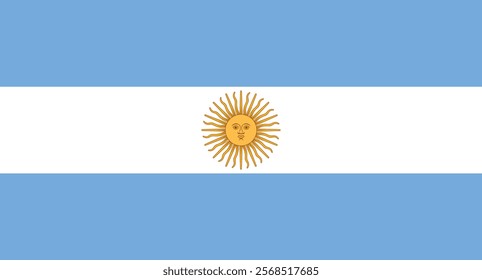 National flag of Argentina. The official national flag of Argentina. Flag of the Argentine Republic. Argentina flag with original color.