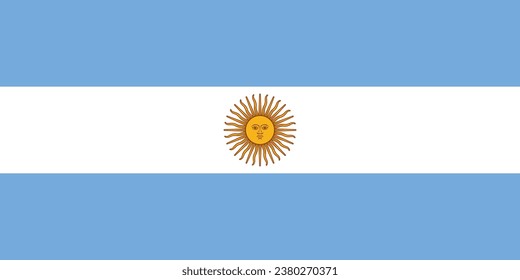 National flag of Argentina that can be used for celebrating national days. Vector illustration