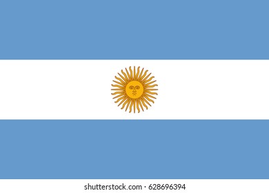 National flag of Argentina. Vector illustration