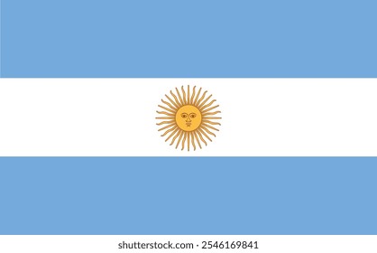 A bandeira nacional da República Argentina, muitas vezes referida como a bandeira argentina é uma tribanda, composta por três faixas horizontais igualmente largas coloridas de azul claro e branco