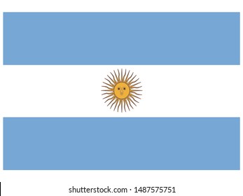 National flag of Argentine Republic. original colors and proportion. Simply vector illustration, from countries flag set.