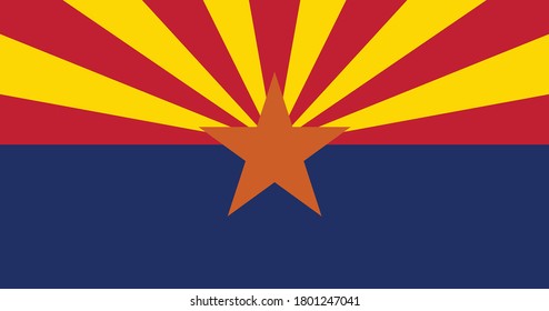 National flag of Arizona. Vector illustration, Vector of Arizona flag. EPS, Vector, illustration.